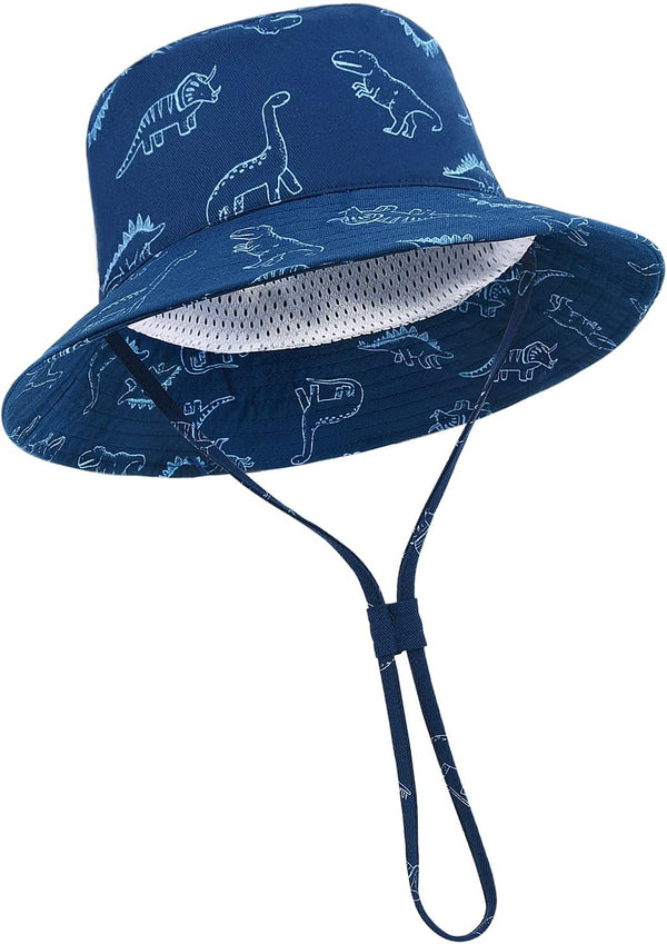 TOMEEK Baby Sun Hat Unisex Children's Summer Hat UV Protection Fishing Hat with Adjustable Drawstring Boys Girls Beach Hat